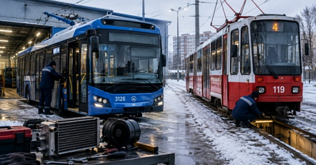 Общественный транспорт Омска готовят к зиме